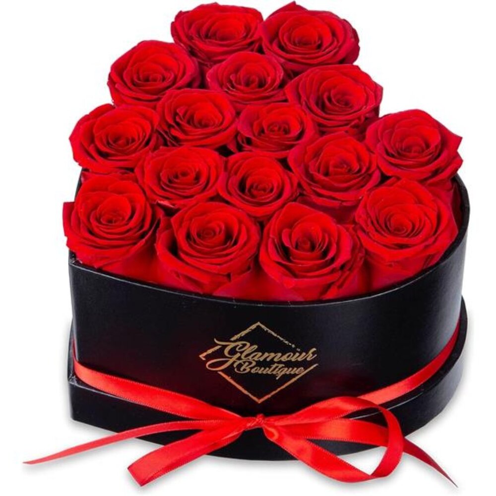 16 Flower Forever Heart Shape Box - Preserved Roses, Immortal Roses Gift for